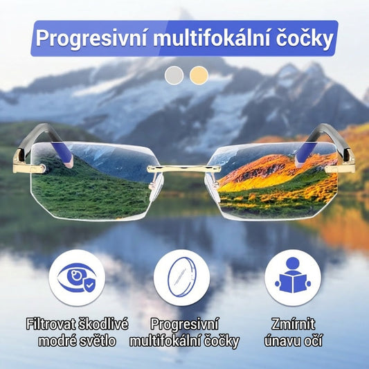 ✨ Progresivní brýle na čtení s ochranou proti modrému světlu na dálku i na blízko