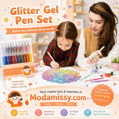 🎁Sada gelových per se třpytkami – hladké psaní 🎨