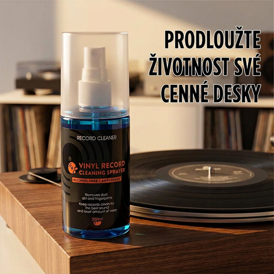 Antistatický čisticí sprej na černé vinylové desky🎵