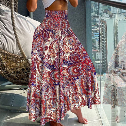 🌸Dámská sukně s vysokým pasem a potiskem【M-2XL】