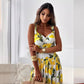 ✨Elegance je tak jednoduchá - 🍋Femei Elegant Lemon Print Spaghetti Strap Flowy rochie lungă