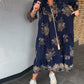 👗Volně střižené vintage šaty s V-výstřihem