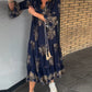 👗Volně střižené vintage šaty s V-výstřihem
