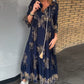 👗Volně střižené vintage šaty s V-výstřihem
