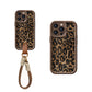 Pouzdro na iPhone s leopardím potiskem a šňůrkou na krk