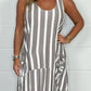 👗Šaty s pruhem Oversized Tie-Front Pocket Dress