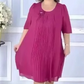 👗 Plisované šaty s krátkými rukávy a kulatým výstřihem