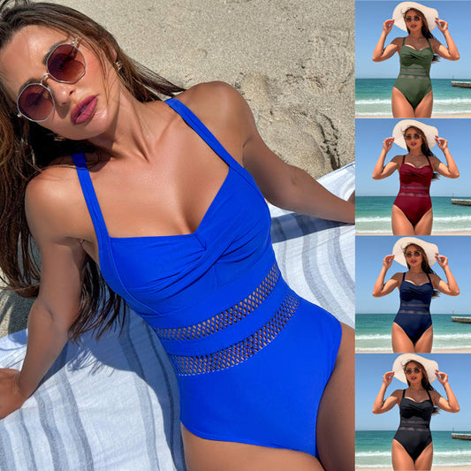 🏖️Dámské jednodílné plavky s detailem z jemné síťoviny
