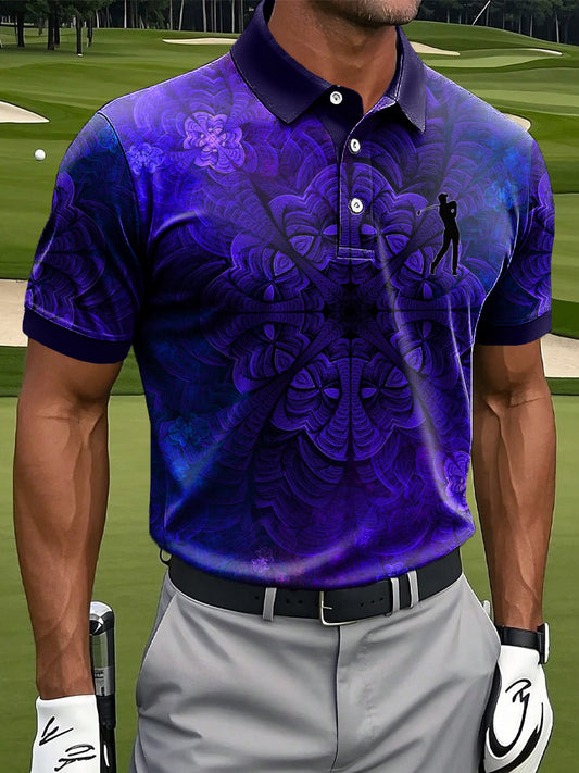 Pánské retro umění mandala vytisknout casual business polo košile
