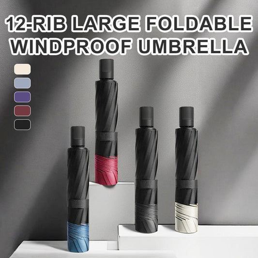 ☔12-žebrový velký skládací větruodolný deštník