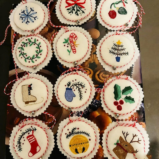 🎄Sada vánočních ozdob na ruční vyšívání