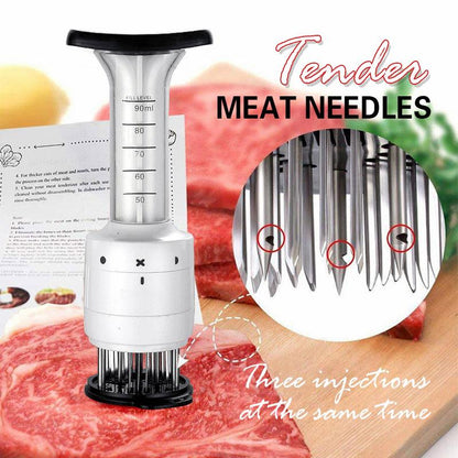 🥩2 v 1 – nástroj na naklepávání masa a injekční stříkačka na omáčku🍖