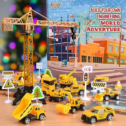 Adventní kalendář stavebních vozidel na Vánoce
