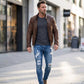 🔥Stylové pánské skinny džíny s efektem opotřebení