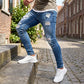 🔥Stylové pánské skinny džíny s efektem opotřebení