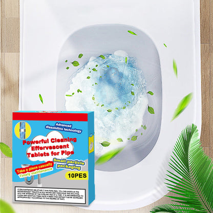 🔥 SLEVA 50% ❤️ Účinné čistící šumivé tablety do potrubí – rychle rozpouští ucpání vlasy a mastnoty, antibakteriální deodorizační čistič pro umyvadla, toalety a podlahové odpady