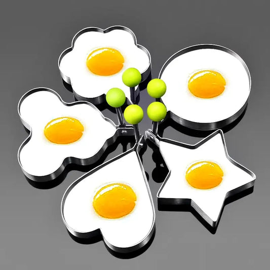 🍳Formičky na smažená vejce z nerezové oceli - sada 5 kusů