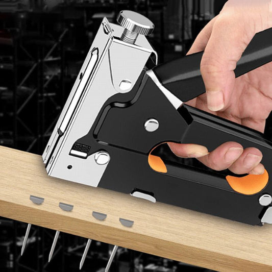 🛠️ 3 v 1 nástroj na sponky a hřebíky ✅ Nastavitelný výkon a 600 hřebíků v ceně | Rychlé DIY opravy dřeva