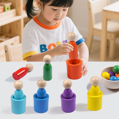 Duhové kuličky v kelímcích Montessori hračky pro batolata