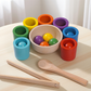 Duhové kuličky v kelímcích Montessori hračky pro batolata