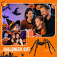 Chlupatý pavouk s velkou pavučinou Halloween venkovní dekorace