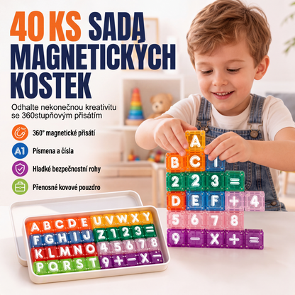 📚 Magnetické kostky s písmeny a čísly k učení
