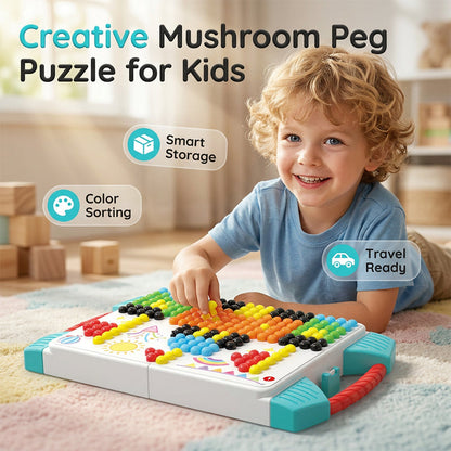 Kreativní puzzle s houbami a kolíčky pro děti