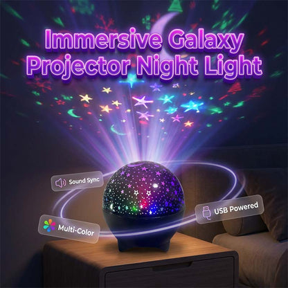 USB LED noční projektor s motivem galaxie