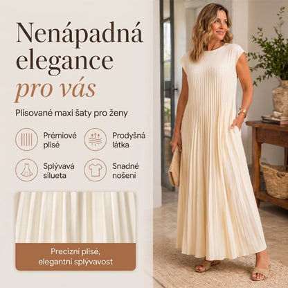 💕Dámské plisované jednobarevné šaty👗